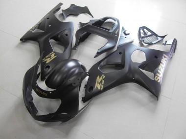 Aftermarket All Matte Black with Gold Sticker 00-02 Suzuki GSXR 1000 Motorcycle Fairings Sale