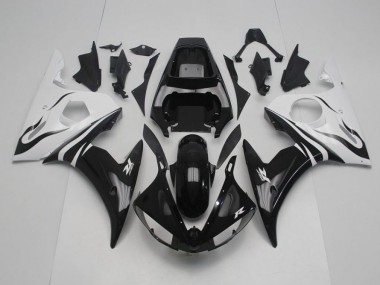 Aftermarket Black and White 03-05 Yamaha YZF R6 Motorcycle Fairings Sale