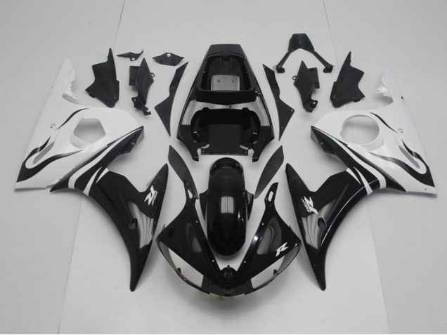 Aftermarket Black and White 03-05 Yamaha YZF R6 Motorcycle Fairings Sale Aftermarket Black and White 03-05 Yamaha YZF R6 Motorcycle Fairings Sale