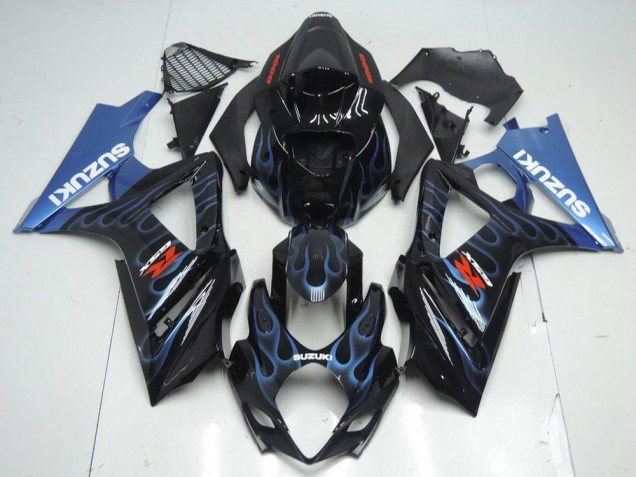 Aftermarket Black Blue Flame 07-08 Suzuki GSXR 1000 Motorcycle Fairings Sale Aftermarket Black Blue Flame 07-08 Suzuki GSXR 1000 Motorcycle Fairings Sale