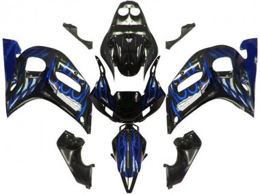 Aftermarket Black Blue Flame 98-02 Yamaha YZF R6 Motorcycle Fairings Sale