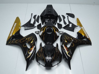 Aftermarket Black Gold Flame 06-07 Honda CBR1000RR Motorcycle Fairings Sale
