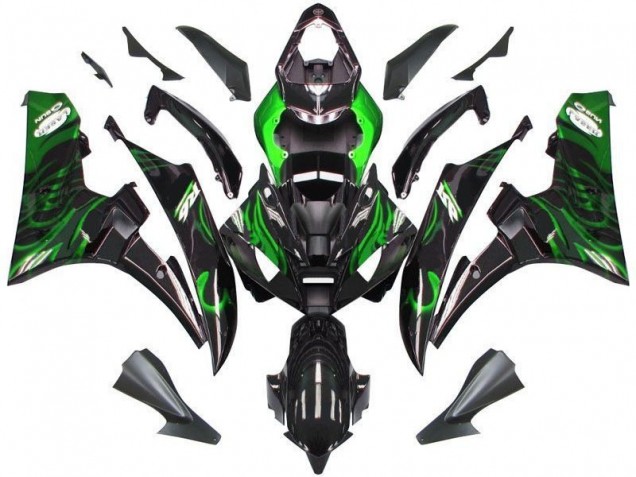 Aftermarket Black Green Flame 06-07 Yamaha YZF R6 Motorcycle Fairings Sale Aftermarket Black Green Flame 06-07 Yamaha YZF R6 Motorcycle Fairings Sale