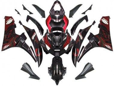 Aftermarket Black Red Flame 06-07 Yamaha YZF R6 Motorcycle Fairings Sale