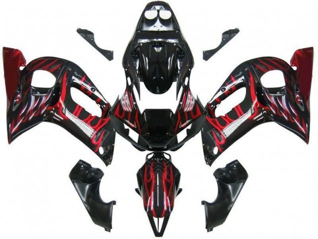 Aftermarket Black Red Flame 98-02 Yamaha YZF R6 Motorcycle Fairings Sale Aftermarket Black Red Flame 98-02 Yamaha YZF R6 Motorcycle Fairings Sale