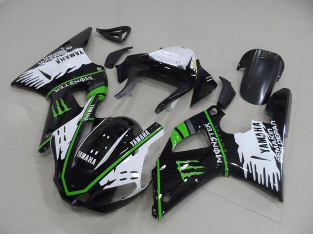 Aftermarket Black White Green Monster 00-01 Yamaha YZF R1 Motorcycle Fairings Sale Aftermarket Black White Green Monster 00-01 Yamaha YZF R1 Motorcycle Fairings Sale