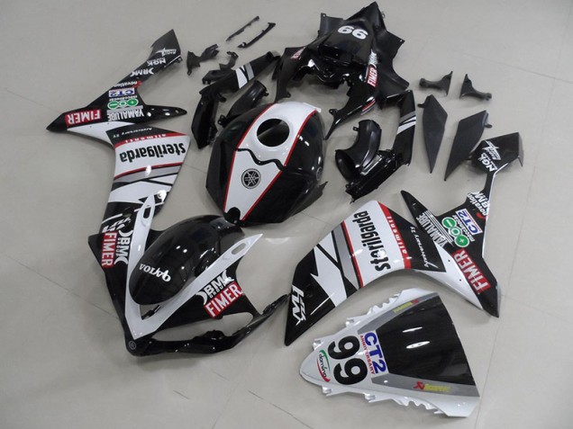 Aftermarket Black White Stickers Packs 07-08 Yamaha YZF R1 Motorcycle Fairings Sale Aftermarket Black White Stickers Packs 07-08 Yamaha YZF R1 Motorcycle Fairings Sale