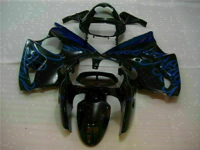 Aftermarket Black with Blue Flame 00-02 Kawasaki Ninja ZX6R Motorcycle Fairings Sale Aftermarket Black with Blue Flame 00-02 Kawasaki Ninja ZX6R Motorcycle Fairings Sale