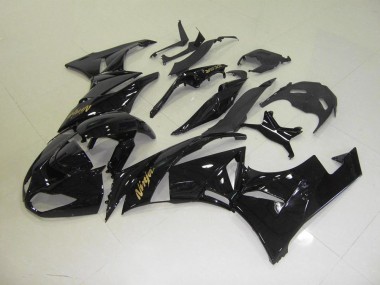 Aftermarket Black with Gold Sticker 09-12 Kawasaki Ninja ZX6R Motorcycle Fairings Sale