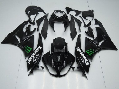 Aftermarket Black with Monster 09-12 Kawasaki Ninja ZX6R Motorcycle Fairings Sale