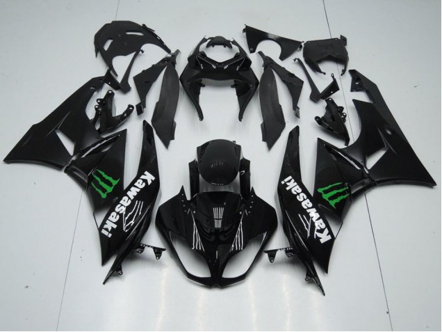 Aftermarket Black with Monster 09-12 Kawasaki Ninja ZX6R Motorcycle Fairings Sale Aftermarket Black with Monster 09-12 Kawasaki Ninja ZX6R Motorcycle Fairings Sale