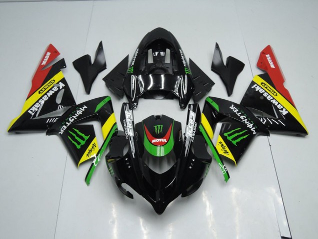 Aftermarket Black Yellow Monster 03-05 Kawasaki Ninja ZX10R Motorcycle Fairings Sale