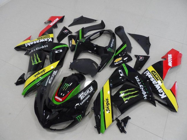 Aftermarket Black Yellow Monster 06-07 Kawasaki Ninja ZX10R Motorcycle Fairings Sale Aftermarket Black Yellow Monster 06-07 Kawasaki Ninja ZX10R Motorcycle Fairings Sale
