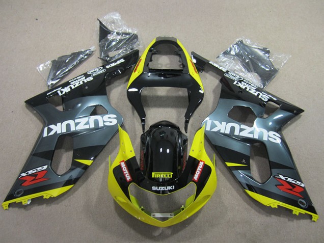 Aftermarket Black Yellow Motul 01-03 Suzuki GSXR600 2001-2003 Black Yellow Motul Suzuki GSXR600 Motorcycle Fairings Sale Aftermarket Black Yellow Motul 01-03 Suzuki GSXR600 2001-2003 Black Yellow Motul Suzuki GSXR600 Motorcycle Fairings Sale