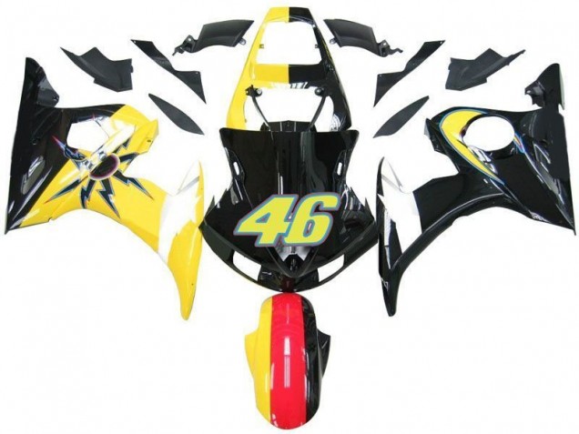 Aftermarket Black Yellow No. 46 03-05 Yamaha YZF R6 Motorcycle Fairings Sale Aftermarket Black Yellow No. 46 03-05 Yamaha YZF R6 Motorcycle Fairings Sale