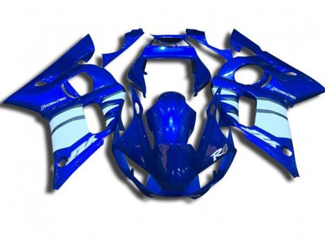 Aftermarket Blue and White 98-02 Yamaha YZF R6 Motorcycle Fairings Sale Aftermarket Blue and White 98-02 Yamaha YZF R6 Motorcycle Fairings Sale