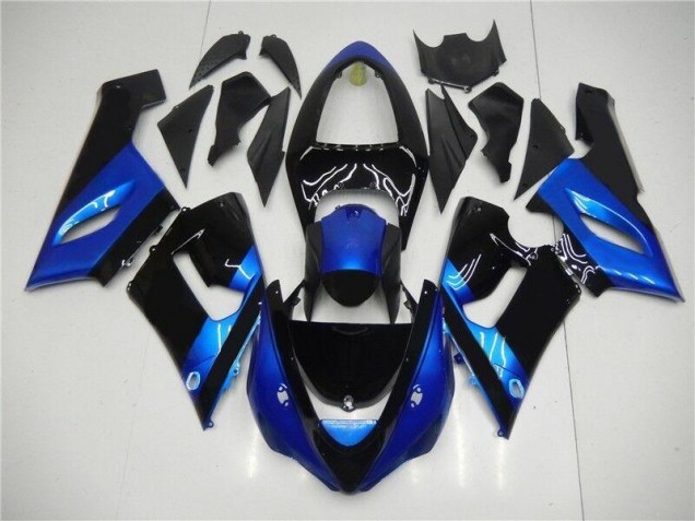 Aftermarket Blue Black 05-06 Kawasaki Ninja ZX6R Injection Fairing Kit Sale Aftermarket Blue Black 05-06 Kawasaki Ninja ZX6R Injection Fairing Kit Sale