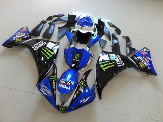 Aftermarket Blue Black Monster 09-11 Yamaha YZF R1 Motorcycle Fairings Sale Aftermarket Blue Black Monster 09-11 Yamaha YZF R1 Motorcycle Fairings Sale