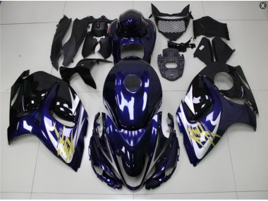 Aftermarket Blue Gold 08-19 Suzuki GSXR 1300 2008-2019 Blue Gold Suzuki GSXR 1300 Hayabusa Motorcycle Fairings Sale