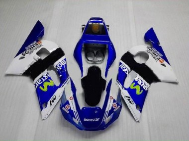 Aftermarket Blue Green White 98-02 Yamaha YZF R6 Motorcycle Fairings Sale