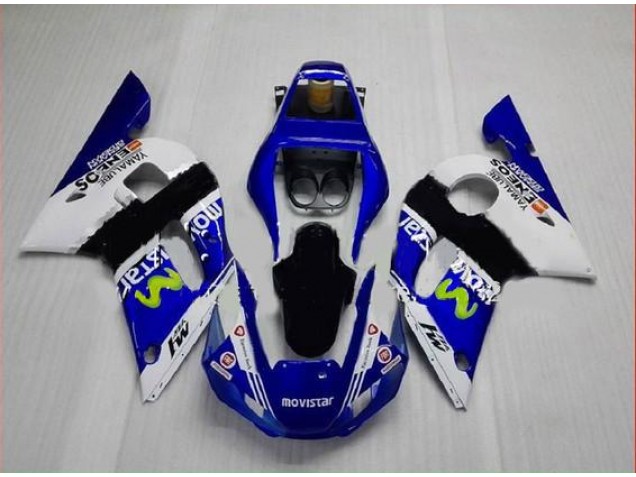 Aftermarket Blue Green White 98-02 Yamaha YZF R6 Motorcycle Fairings Sale