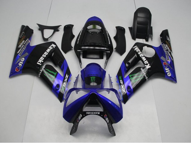 Aftermarket Blue Monster 03-04 Kawasaki Ninja ZX6R Motorcycle Fairings Sale Aftermarket Blue Monster 03-04 Kawasaki Ninja ZX6R Motorcycle Fairings Sale