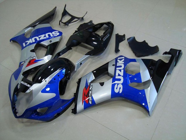 Aftermarket Blue Silver 03-04 Suzuki GSXR 1000 Motorcycle Fairings Sale Aftermarket Blue Silver 03-04 Suzuki GSXR 1000 Motorcycle Fairings Sale