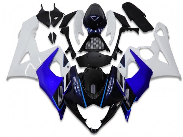 Aftermarket Blue White 05-06 Suzuki GSXR 1000 Plastics Fairing Kits Sale