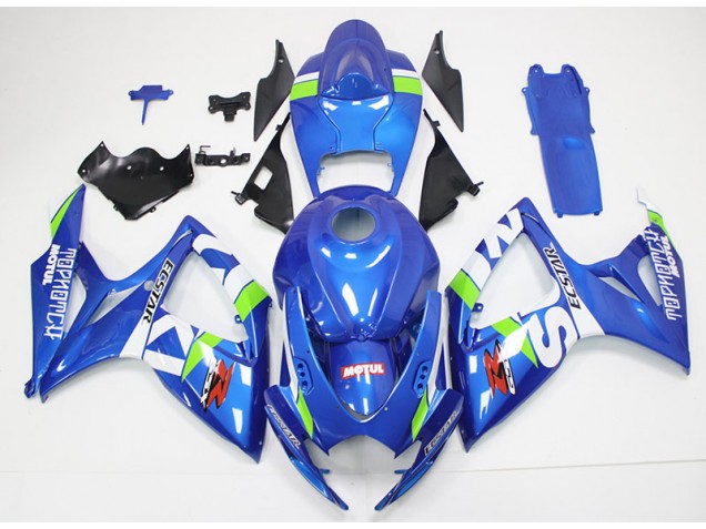 Aftermarket Blue White 06-07 Suzuki GSXR 600/750 Abs Fairing Kits Sale Aftermarket Blue White 06-07 Suzuki GSXR 600/750 Abs Fairing Kits Sale