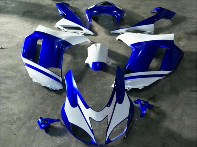 Aftermarket Blue White 07-08 Kawasaki Ninja ZX6R Motorcycle Fairings Sale Aftermarket Blue White 07-08 Kawasaki Ninja ZX6R Motorcycle Fairings Sale