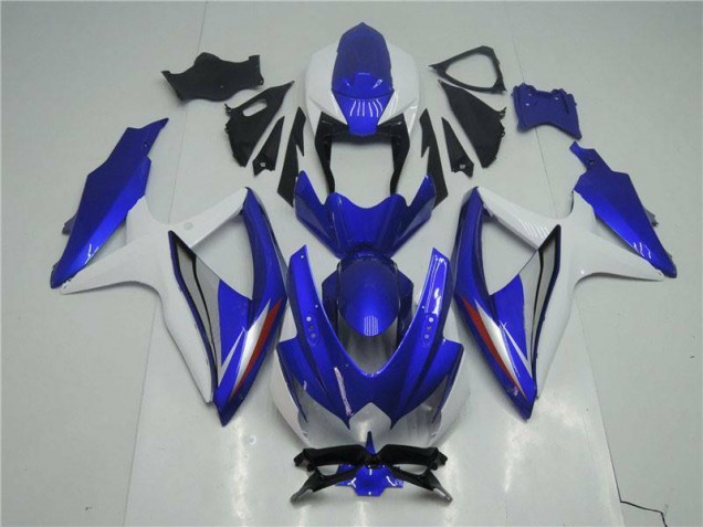 Aftermarket Blue White 08-10 Suzuki GSXR 600/750 Plastics Fairing Kits Sale Aftermarket Blue White 08-10 Suzuki GSXR 600/750 Plastics Fairing Kits Sale