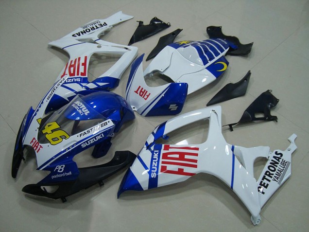 Aftermarket Blue White Fiat 06-07 Suzuki GSXR750 2006-2007 Blue White Fiat Suzuki GSXR750 Motorcycle Fairings Sale Aftermarket Blue White Fiat 06-07 Suzuki GSXR750 2006-2007 Blue White Fiat Suzuki GSXR750 Motorcycle Fairings Sale