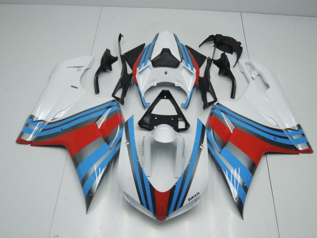 Aftermarket Blue White Red 07-12 Ducati 848 1098 1198 Motorcycle Fairings Sale Aftermarket Blue White Red 07-12 Ducati 848 1098 1198 Motorcycle Fairings Sale