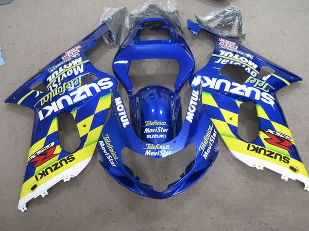 Aftermarket Blue Yellow White Motul Movistar 01-03 Suzuki GSXR600 2001-2003 Blue Yellow White Motul Movistar Suzuki GSXR600 Motorcycle Fairings Sale Aftermarket Blue Yellow White Motul Movistar 01-03 Suzuki GSXR600 2001-2003 Blue Yellow White Motul Movistar Suzuki GSXR600 Motorcycle Fairings Sale