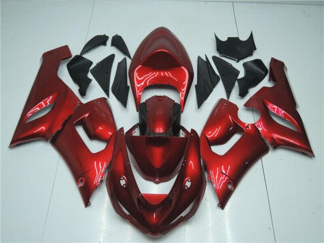 Aftermarket Candy Red 05-06 Kawasaki Ninja ZX6R Motorcycle Fairings Sale