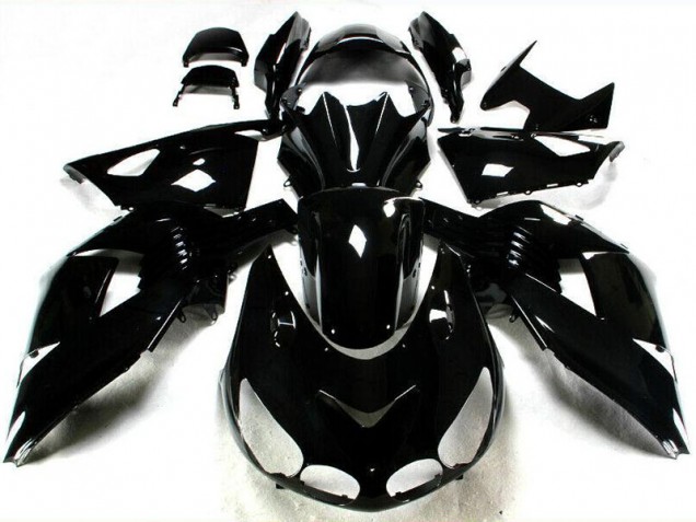 Aftermarket Glossy Black 06-11 Kawasaki Ninja ZX14R Motorcycle Fairings Sale