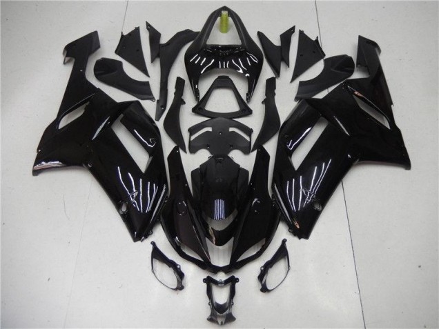 Aftermarket Glossy Black 07-08 Kawasaki Ninja ZX6R Injection Fairing Kit Sale Aftermarket Glossy Black 07-08 Kawasaki Ninja ZX6R Injection Fairing Kit Sale