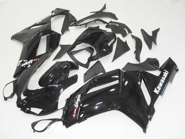 Aftermarket Glossy Black 07-08 Kawasaki Ninja ZX6R Motorcycle Fairings Sale