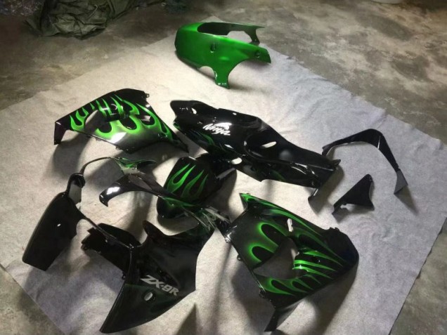 Aftermarket Glossy Black Green Flame 00-01 Kawasaki Ninja ZX9R 2000-2001 Glossy Black Green Flame Kawasaki Ninja ZX9R Motorcycle Fairings Sale Aftermarket Glossy Black Green Flame 00-01 Kawasaki Ninja ZX9R 2000-2001 Glossy Black Green Flame Kawasaki Ninja ZX9R Motorcycle Fairings Sale