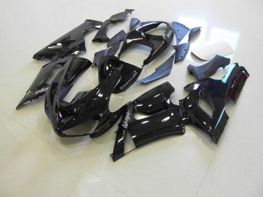 Aftermarket Glossy Black Silver Decals 05-06 Kawasaki Ninja ZX6R Motorcycle Fairings Sale