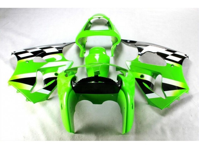 Aftermarket Green Black White 00-02 Kawasaki Ninja ZX6R Motorcycle Fairings Sale Aftermarket Green Black White 00-02 Kawasaki Ninja ZX6R Motorcycle Fairings Sale