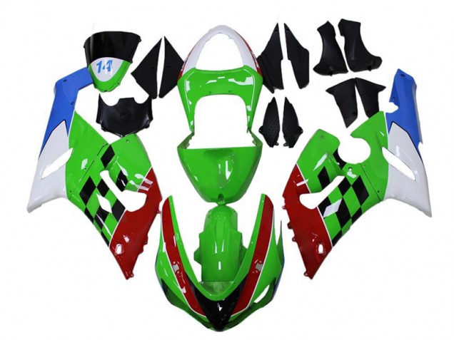Aftermarket Green Red White Blue 05-06 Kawasaki Ninja ZX6R Motorcycle Fairings Sale Aftermarket Green Red White Blue 05-06 Kawasaki Ninja ZX6R Motorcycle Fairings Sale