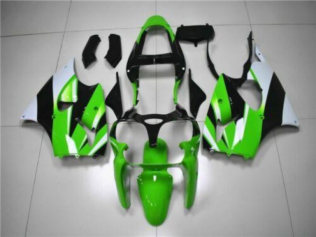 Aftermarket Green White Black 00-02 Kawasaki Ninja ZX6R Motorcycle Fairings Sale Aftermarket Green White Black 00-02 Kawasaki Ninja ZX6R Motorcycle Fairings Sale