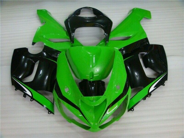 Aftermarket Green White Black 05-06 Kawasaki Ninja ZX6R Motorcycle Fairings Sale Aftermarket Green White Black 05-06 Kawasaki Ninja ZX6R Motorcycle Fairings Sale