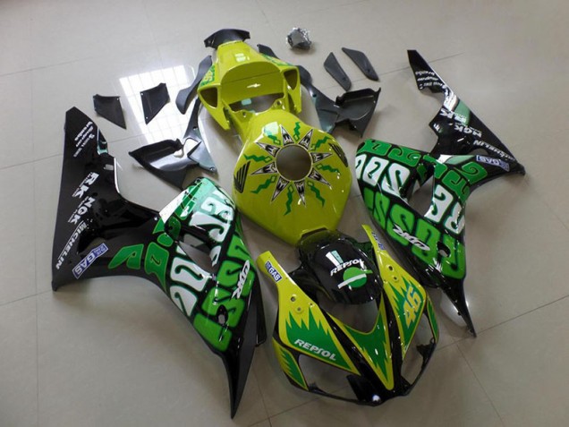 Aftermarket Green Yellow Rossi 06-07 Honda CBR1000RR Motorcycle Fairings Sale Aftermarket Green Yellow Rossi 06-07 Honda CBR1000RR Motorcycle Fairings Sale