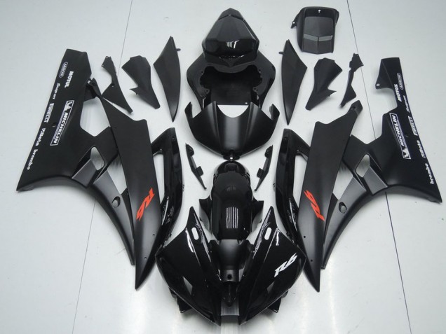 Aftermarket Matte Black and Glossy Black 06-07 Yamaha YZF R6 Motorcycle Fairings Sale Aftermarket Matte Black and Glossy Black 06-07 Yamaha YZF R6 Motorcycle Fairings Sale