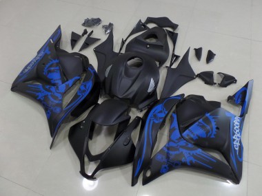 Aftermarket Matte Black Blue Skull 09-12 Honda CBR600RR Motorcycle Fairings Sale