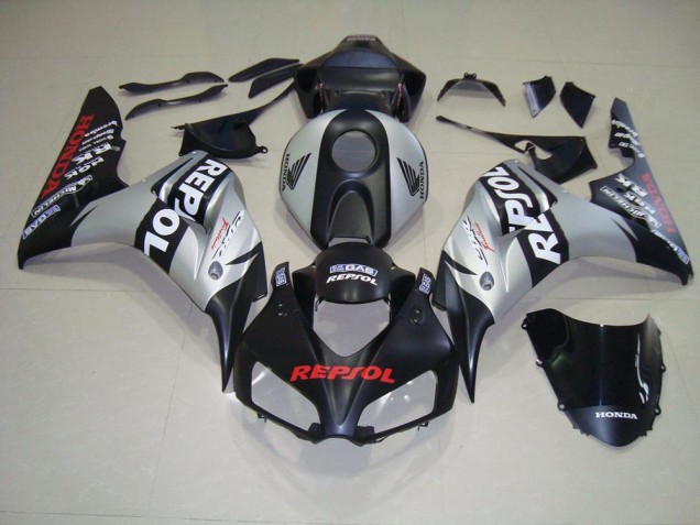 Aftermarket Matte Black Silver Repsol 06-07 Honda CBR1000RR Full Fairing Kit Sale Aftermarket Matte Black Silver Repsol 06-07 Honda CBR1000RR Full Fairing Kit Sale