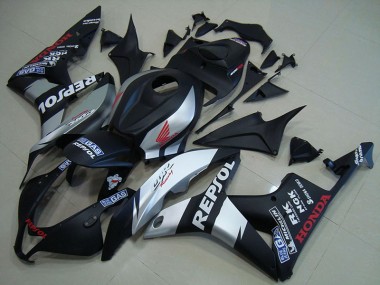 Aftermarket Matte Black Silver Repsol 07-08 Honda CBR600RR Motorcycle Fairings Sale
