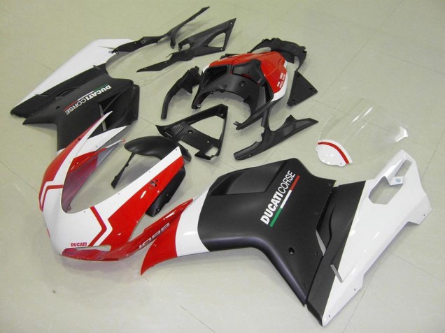 Aftermarket Matte Black White Red 07-12 Ducati 848 1098 1198 Motorcycle Fairings Sale Aftermarket Matte Black White Red 07-12 Ducati 848 1098 1198 Motorcycle Fairings Sale